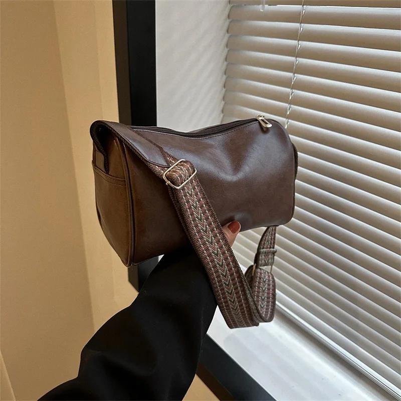 

Vintage Pu Leather Boston Women Small Handbag And Purse Fashion Designer Crossbody Bag Female Casual Travel Pillow Shoulder Bag comfort