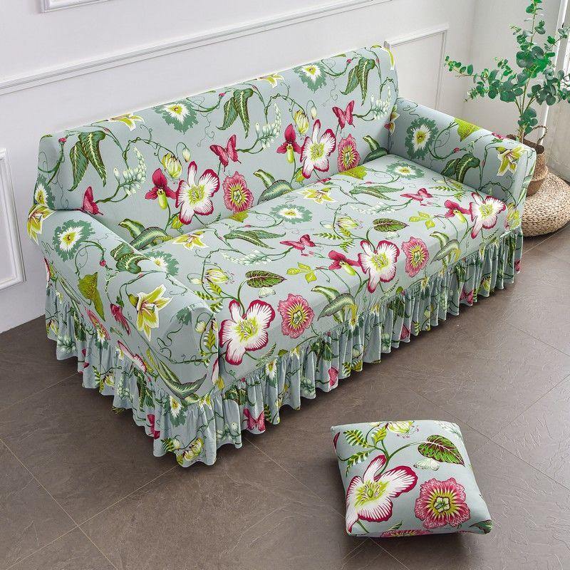 Floral Printed Sofa Cover for Living Room Plaid Stretch Couch Slipcover L Shape Corner Sofa Covers Sofa Towel 1-4 Seat