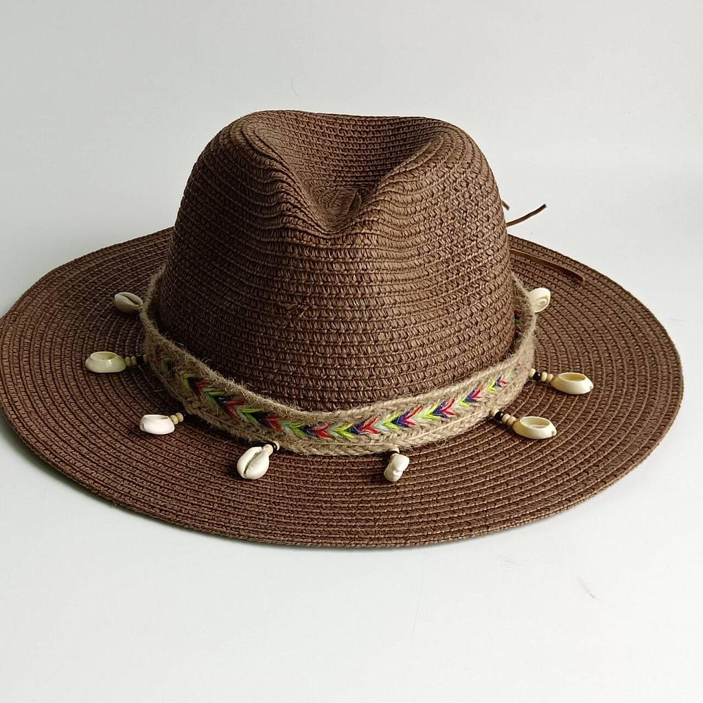 Summer Straw Hat Bohemian Shell Accessories Men and Women Straw Hat Sun Hat Candy Straw Hat Summer Hat  Chapeau