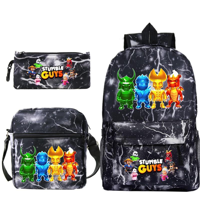 Game Merchandise Printed Children'S Schoolbag Set Teen Backpack Three-Piece Set