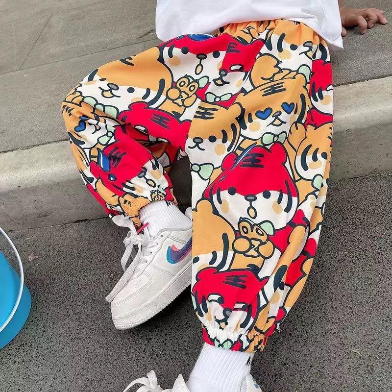 Children s Summer Lightweight Mosquito Proof Pants for Boys and Girls, New Casual Pants for Summer, Breathable and Outdoor Lantern Pants, Little Tiger 90cm