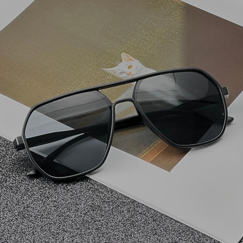 Mens Pilot Aviator Black Sunglasses Protection Shades Polarized Sunglasses