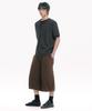 MOO Striped Henley Neck Short Sleeve Tee - Black