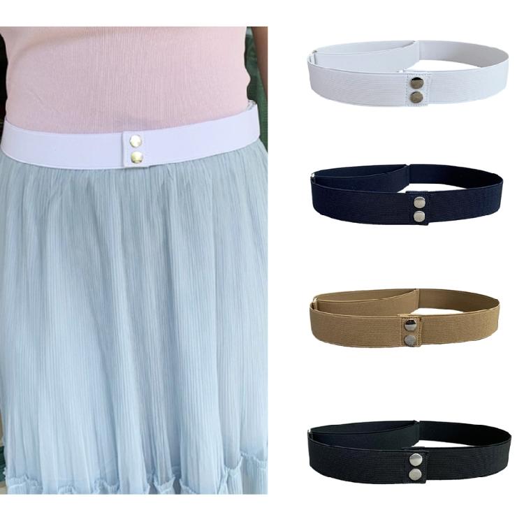 Snap Fastener Waist Belt Dance Dress Cincher Belt Women Men Pants Jeans Belt