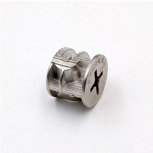 BESTU Camlock Screws, Furniture Connectors, 15mm Diameter, Furniture Camlock Fittings, Connectors, Metal, Silver Tone, for Cabinets, Pack of 12