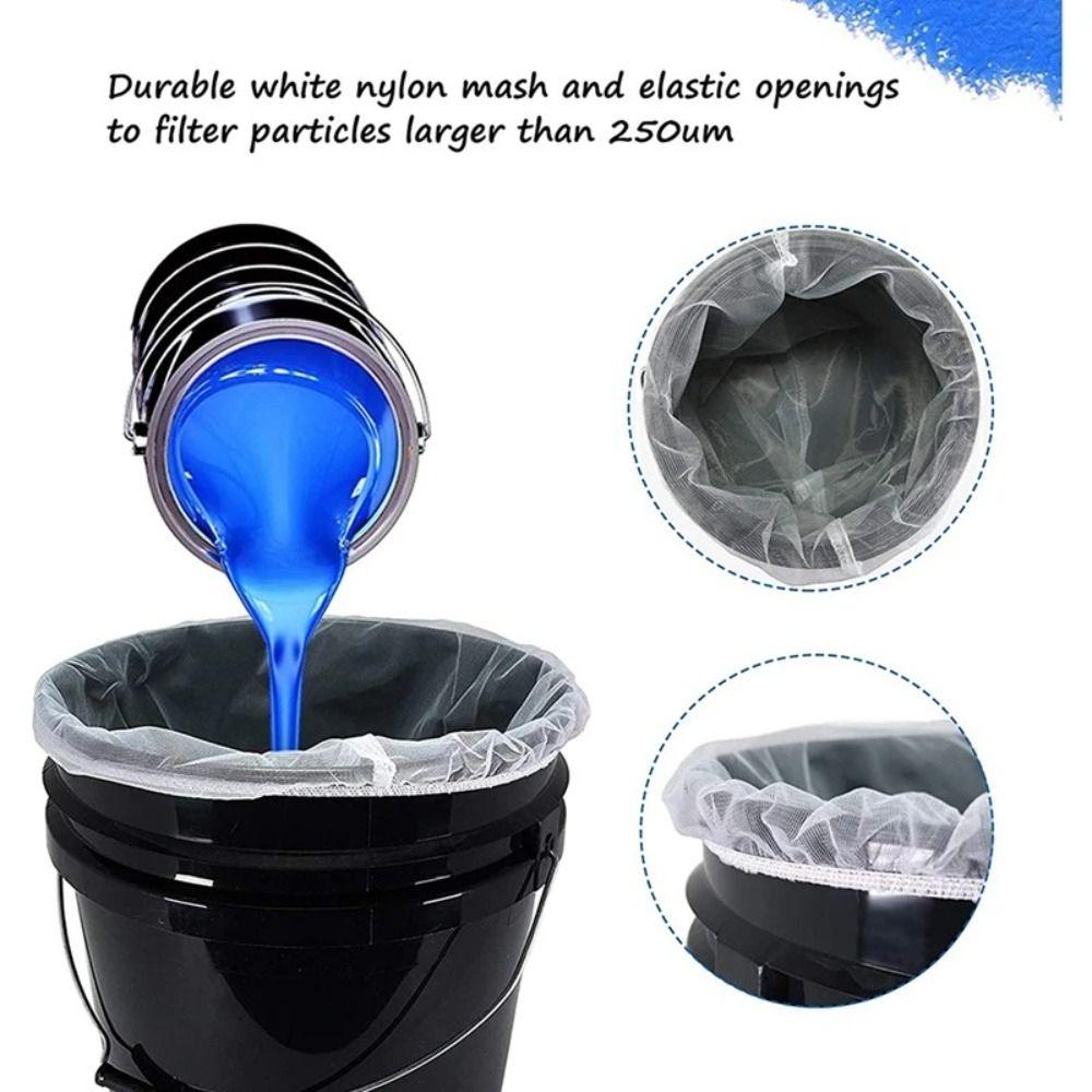 5Pcs Top Opening Paint Strainer Bags Elastic Paint Screen Net Liquid Filter Bags  Home Decoration