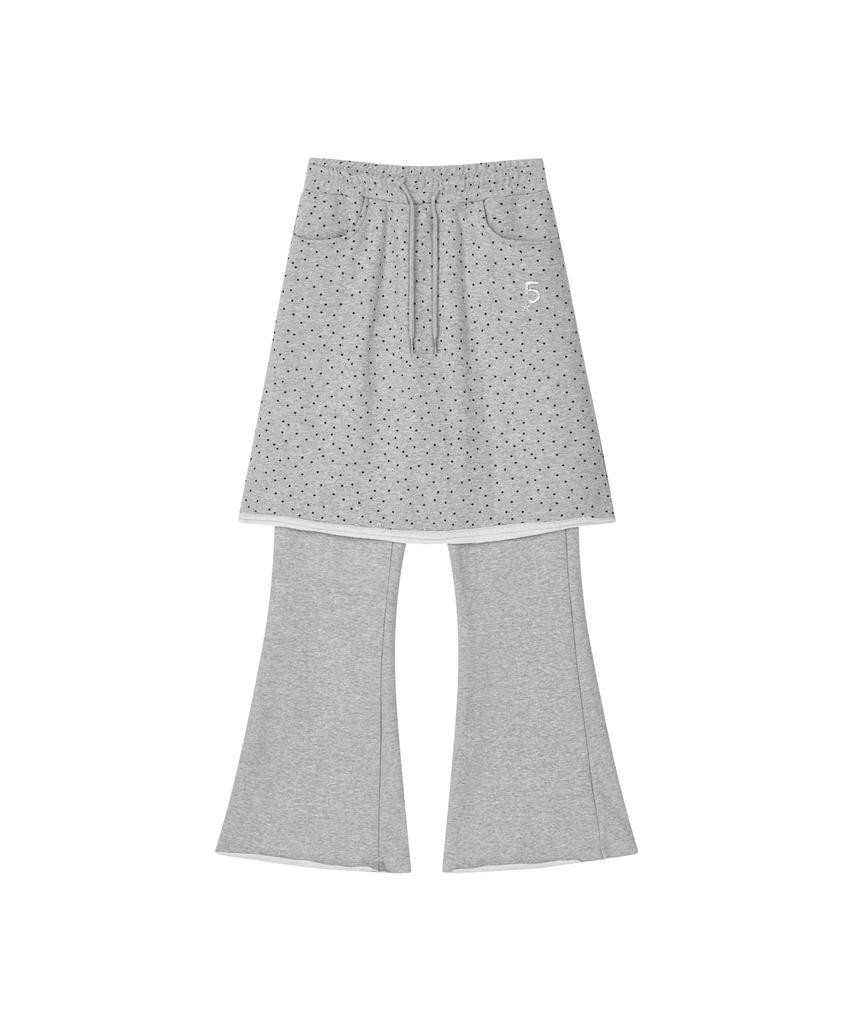 VIDEO JOCKEY Dot Skirt Pants [Melange Gray]