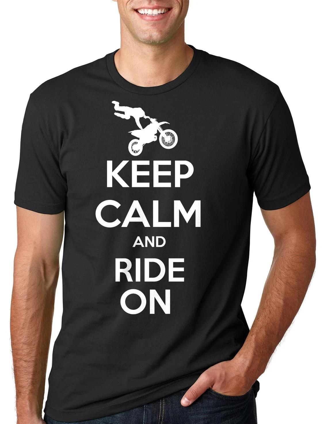 Keep Calm and Ride On Rider biker Bike Tee T-shirt Motorcycle Tee T-shirt S