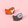 Cute Cartoon Cat Otter Enamel Brooch, Small Animal Pattern, Student Gift Decorative Lapel Pin Badge for Backpack Clothing Decoration