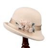 French retro woolen top hat women's autumn and winter curled woolen felt hat fashion versatile bucket hat women's basin hat tide