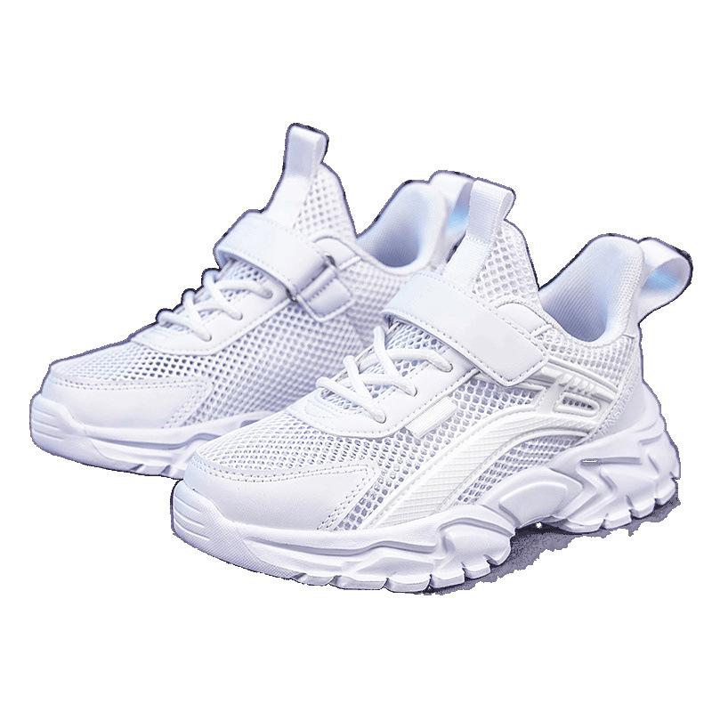 Boys Shoes 2025 Spring and Autumn New Middle and Large Children's Boys Net Shoes Little White Shoes Student Breathable Mesh Sneakers