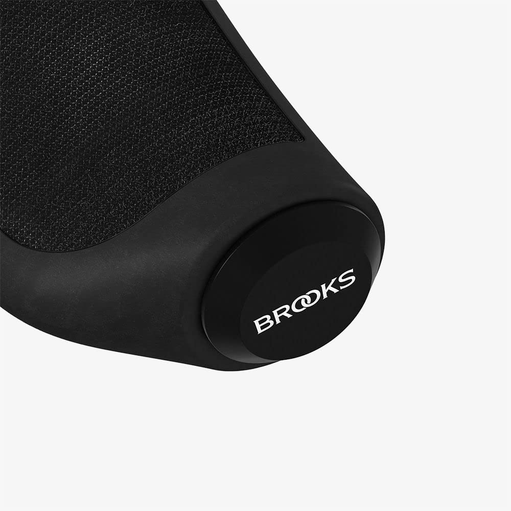 Japanese BROOKS Ergonomic Rubber Bicycle and [Official Product] Grips, Black, 130mm, Ergonomic, Comfortable, Abrasion-Resistant