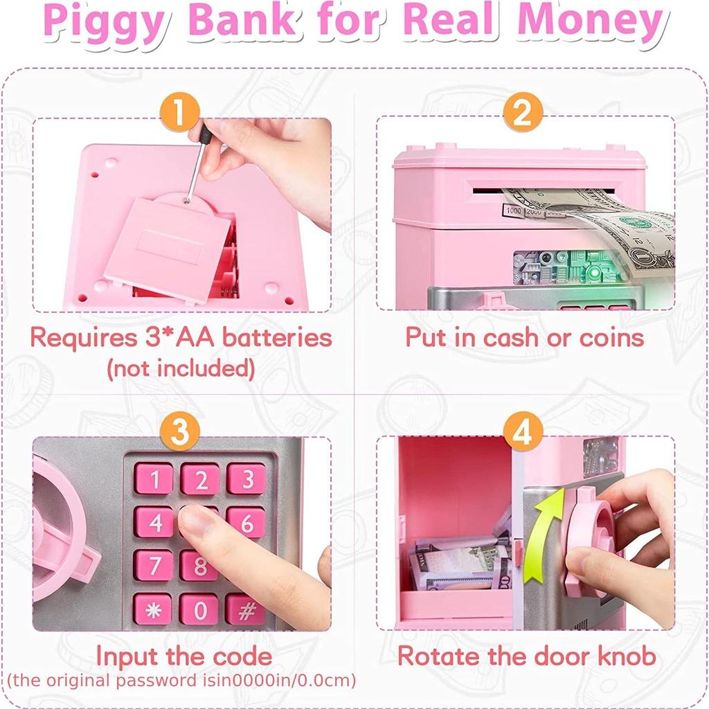 Sparschwein, Bargeld, Münzen, Geldautomaten, elektronische Münzen, Geldbank für Kinder