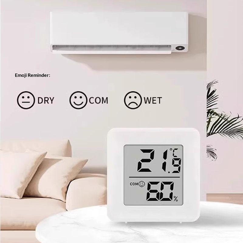 Mini LCD Digital Thermometer Hygrometer Easy Read LCD Display Indoor Humidity Temperature Monitor for Study Room Dorm
