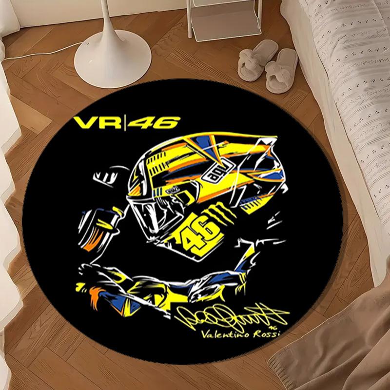 Rider Speeding Through Neon Light Round Mat Home Decor, Chair Rug For livingroom,Bedroom, Doormat Home Decor Birthday Gift Christmas Gifts