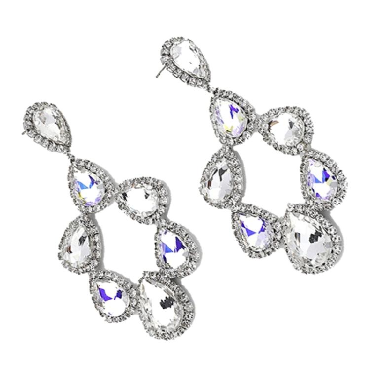 Lightweight Teardrop Crystal Drop Earrings Comfort Wear Triple Dangle Jewelry Teardrop Ear Accessories For Parties