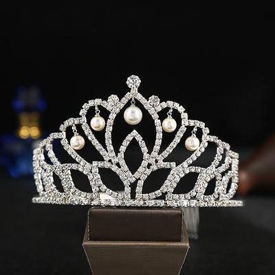 Bridal Crown Claw Chain Rhinestones Crown Dance Suit Dinner Accessories Birthday Party Adult Children Hair Comb Headband