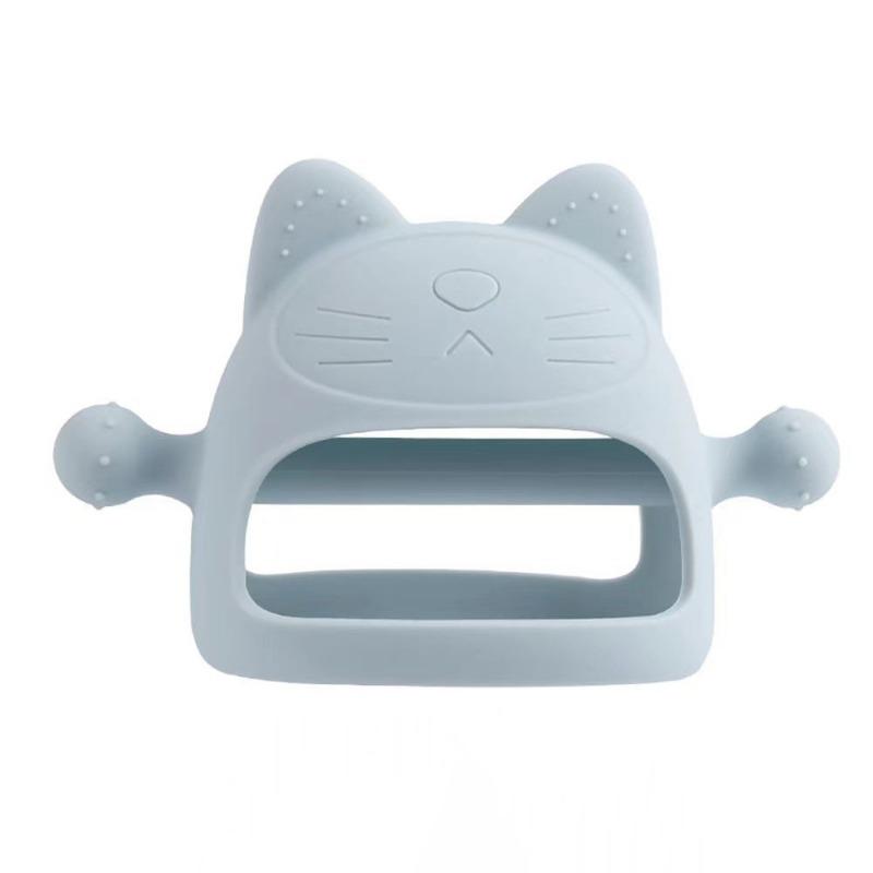 Baby Teething Stick, Cartoon Cat Anti-biting Hand-biting Fun Silicone Teething Stick Toy