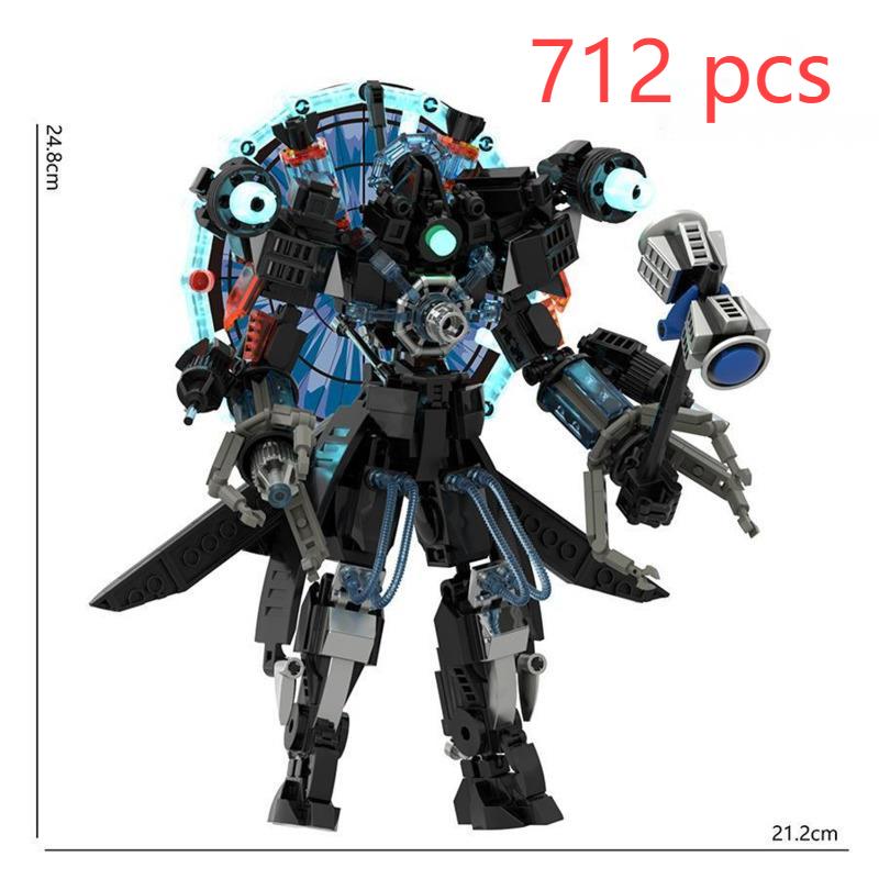 

New Titan Skibidi Toilet Building Block Model Toy Double Knife Titan Sound Ornament Collection Building Block Model For Kid Gift