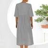 Women's Summer Color Round Neck Half Sleeve Casual Long Color Dress