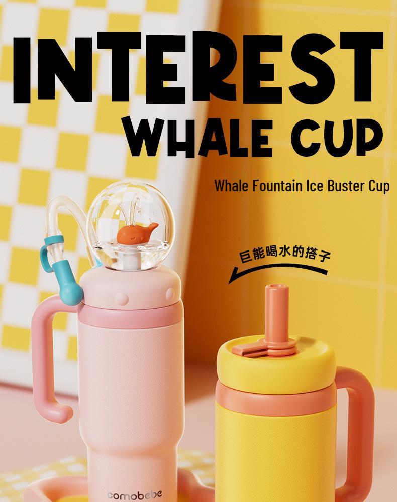 Whale Thermos Straw Cup for Kids - Fun and Easy Drinking for Home and Kindergarten
