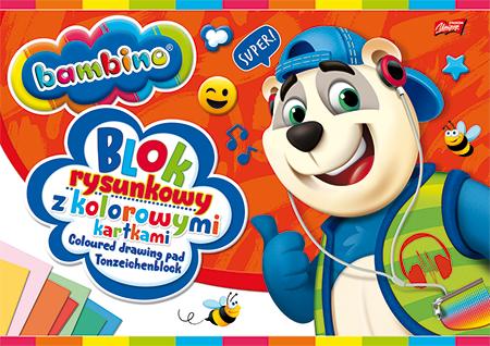Bambino Blok Rysunkowy Z Kolorowymi Kartkami A4, 16 Kartek