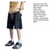 Men's Knee Length Shorts Loose Fit Cargo Shorts with Drawstring Waist