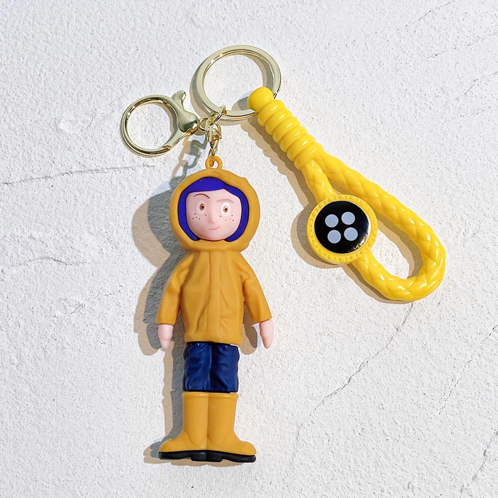 Creative Cartoon Coraline keychain Movie Action Coraline Figure Doll Model Cute Doll PVC Keyring Ornament Pendant Kids gifts