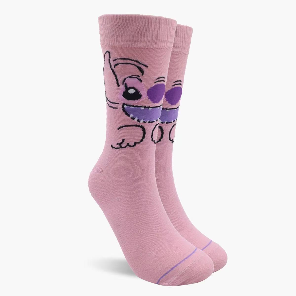 Japanese Style Cartoon Snoopy Mid-Calf Women s Socks - Cute Anime Long Socks фиолетовый