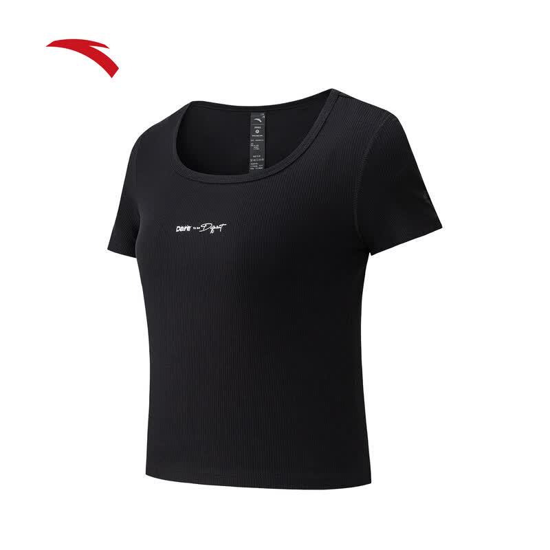 Anta Women's Slim Fit Knit Short Sleeve T-Shirt