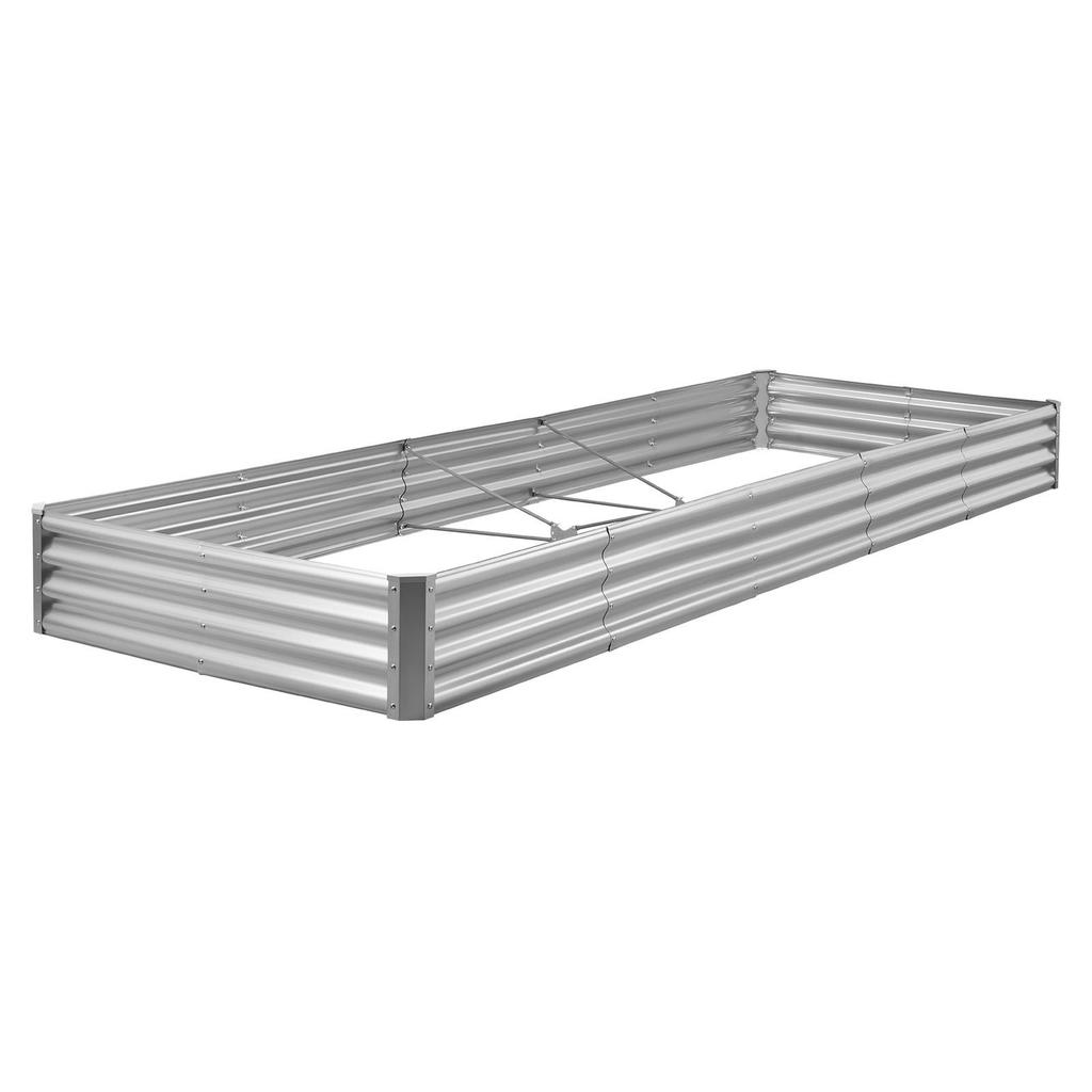 Metal Raised Garden Bed, 3.6 x 1.2 x 0.3 m Outdoor Galvalume Planter Garden Box, Open Bottom Design, Large Planter Raised Bed for Growing Vegetables,