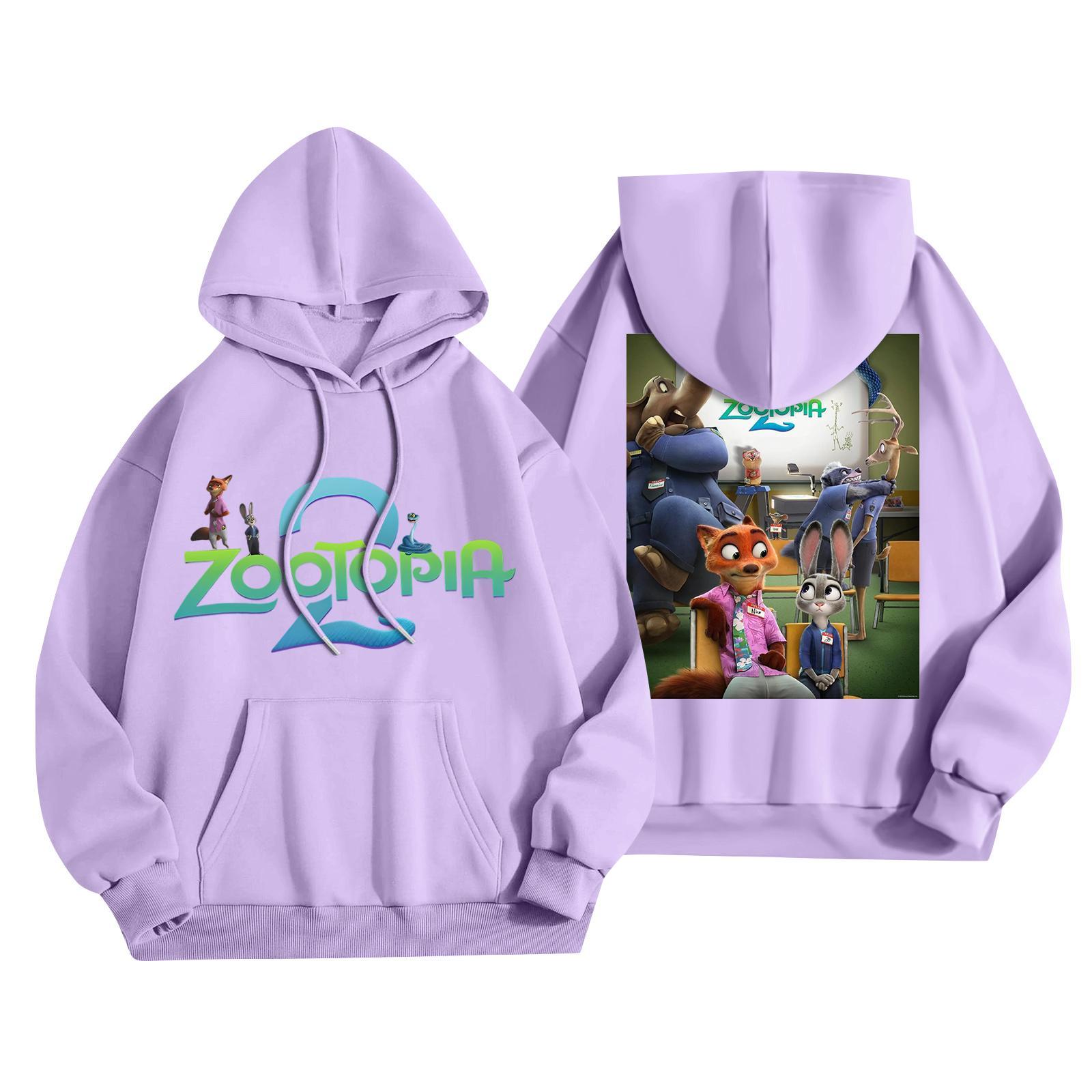 

Children s Fashionable Casual Long-Sleeved Cartoon Print Hooded Sweatshirt 150 фіолетовий