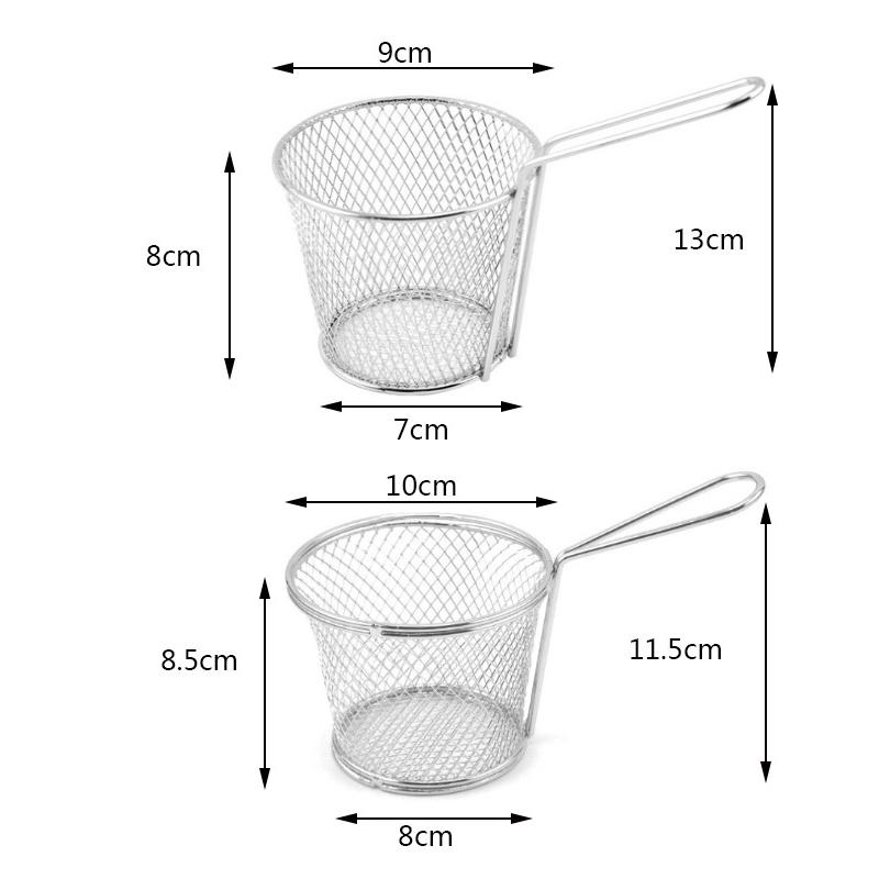 Stainless steel 304 fries basket Oil grid round mesh leak Kitchen gadget fried basket kitchen tool sifter