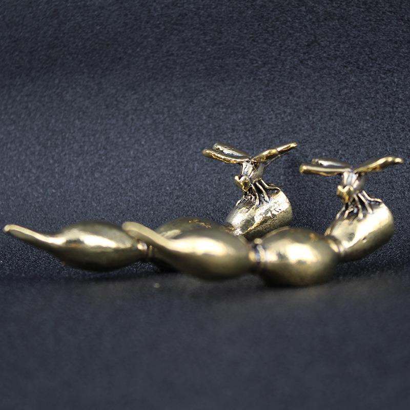 Vintage mosazná figurka vážky - Dekorace na stůl domova a kanceláře ve starožitném stylu, Kreativní čajové zvířátko pro sběratele