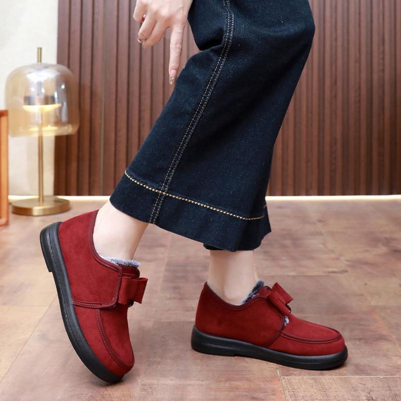 Women's Winter Thickened Fleece Lined Casual Snow Boots Comfortable Cotton Shoes Mom Shoes Warm Flat Cosy Footwear for Daily Use