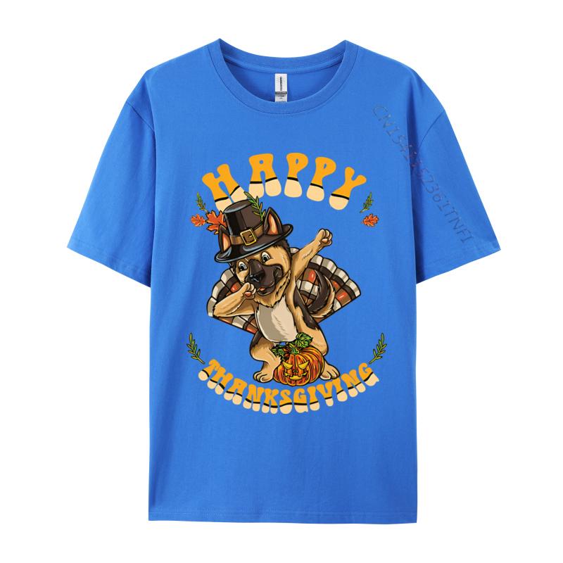 Turkey GerUnisex Shepherd Happy Thanksgiving Tshirt Normal T Shirt Funny Design New Tshirts Unisex Cotton T Shirt Cream T Shirt
