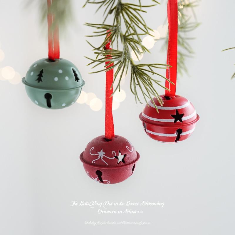 New Christmas bell ornament wrought iron atmosphere ornament arrangement snowflake five-pointed star Christmas tree creative pendant