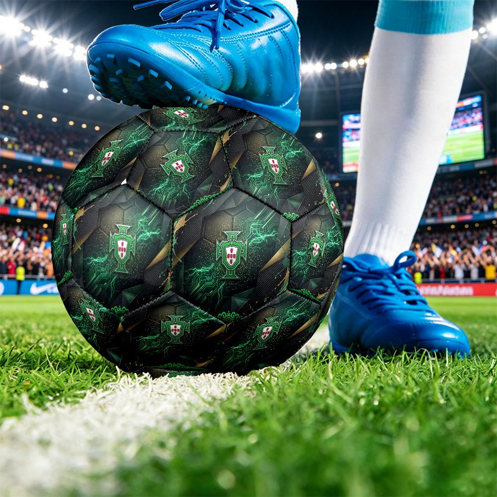 Portugal Football Printed Size 5 Soccer Ball Wear Resistant Standard Adult Training Football Fan Gift for Indoor Outdoor Match Sports