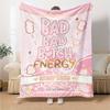 Bad Energy Candy Flannel Blanket Super Soft Warm Cozy Blanket For Sofa Bed Office Travel Allseason Home Decor Gift