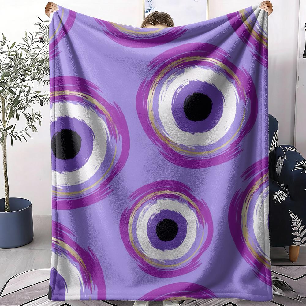 Turkish Lucky Evil Eyes Throw Soft Flannel Throw Summer Blanket Lightweight Cozy Nap Blanket for Sofa Bed Travel
