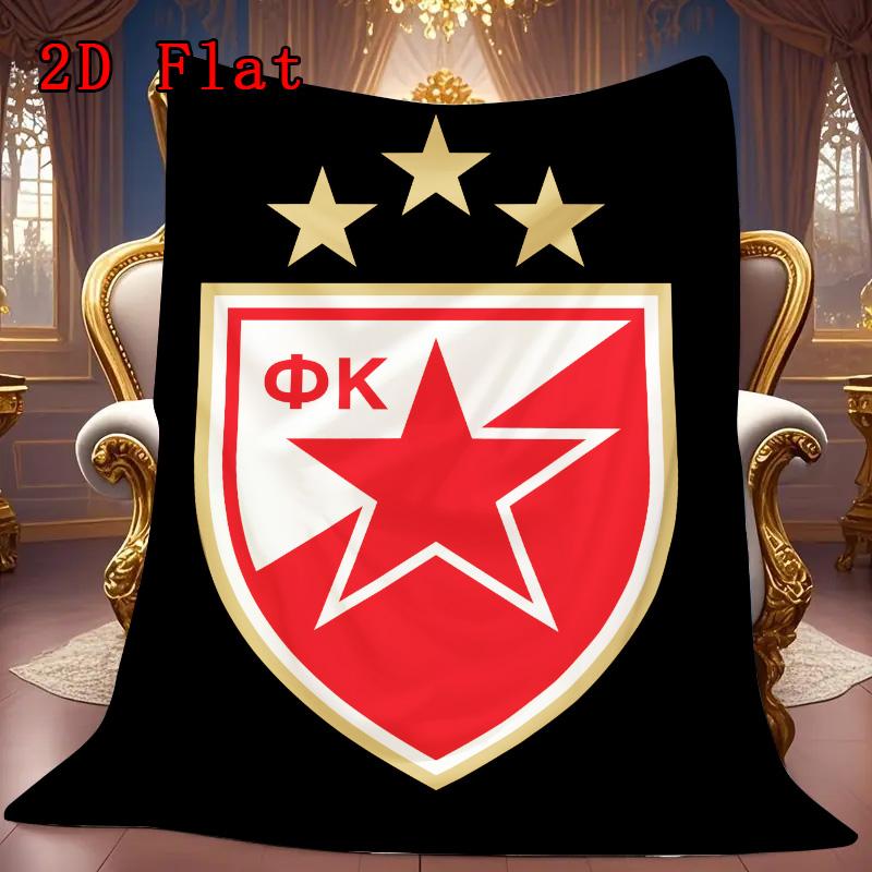 Crvena Zvezda 2D Flat Pattern Flannel Blanket, High quality All Seasons, Home Decor, Warmth and Comfort, Perfect for Christmas Gifts.