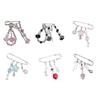 Stylish Syringes Safe Pins Brooch Creative Designs Accessory for Customizable Charm Study Alloy and Bead Pendant