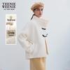Women's Stand Collar Diagonal Placket Wool Coat