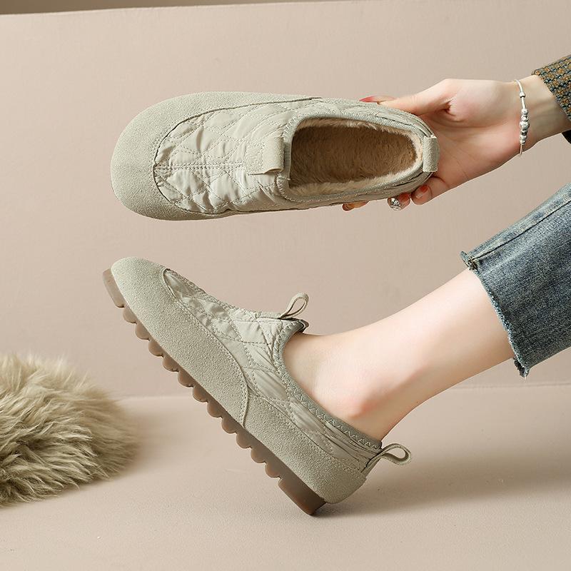 Winter new velvet warm women's shoes lazy casual cotton shoes women are not tired of feet mother
