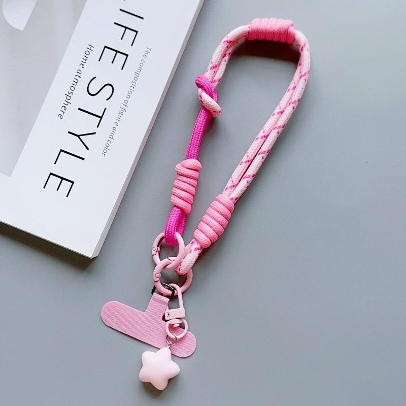 1 Piece Star Pendant Wrist Rope Cartoon Cute Mobile Phone Hanging Rope Adjustable Short Braided Rope Keychain For Men And Women