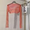 Sparkling Mesh Diamond Sun Protection Long Sleeve Party Top