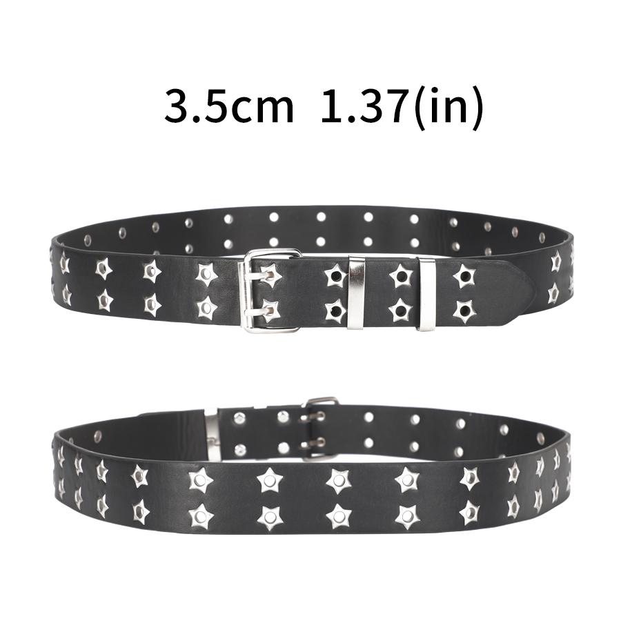 1Pc Women's Belt Large size Double Hole Men Belts Punk Hip Hop Rock Subculture Belts Punch Free Belt for Men and Women