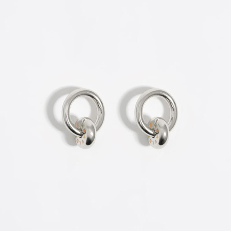 

BIMBA Y LOLA Silver Multicolor Logo Pendant Earrings B246AIW001SIF Silver_FREE