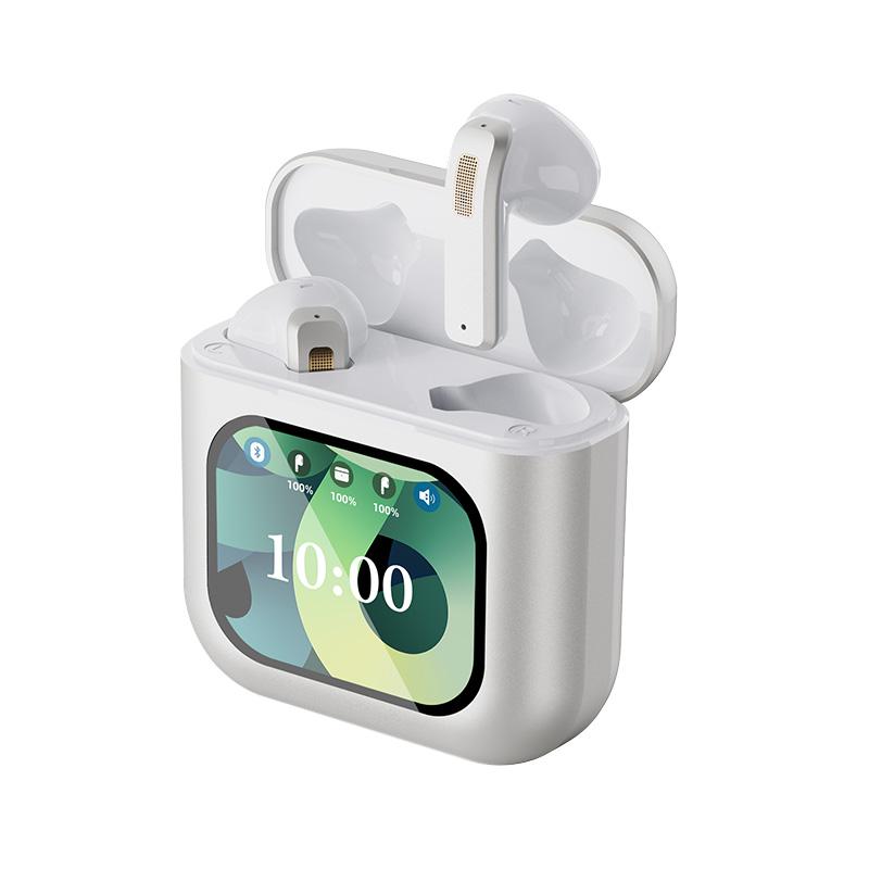 

VAORLO K1 Беспроводные наушники с интеллектуальным экраном Поддержка управления Короткое видео Селфи-вызов Hi-Fi Стерео ANC Наушники с шумоподавлением и напоминанием о информации белый