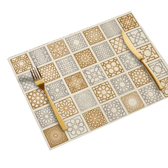 Placemat Moon Heat Resistant Non-slip Star Lantern Mosque Table Mat Eid Holiday теплый белый